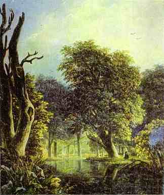 在公园里 In a Park (c.1833)，米哈伊尔·列别杰夫