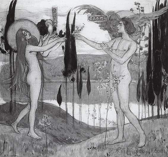 亚当和夏娃 Adam and Eve (1898)，米哈伊尔·涅斯捷罗夫