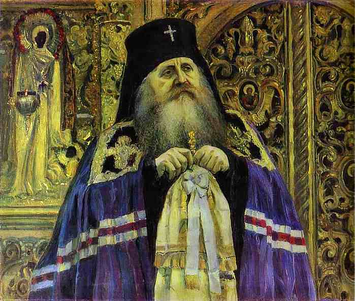 大主教（安东尼·沃伦斯基的肖像） Archbishop (Portrait of Antoniy Volynskiy) (1917)，米哈伊尔·涅斯捷罗夫