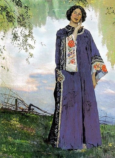 E.P.涅斯捷罗娃的肖像 Portrait of E. P. Nesterova (1906)，米哈伊尔·涅斯捷罗夫