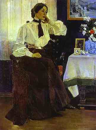 叶卡捷琳娜·涅斯捷罗娃的肖像 Portrait of Ekaterina Nesterova (1905)，米哈伊尔·涅斯捷罗夫