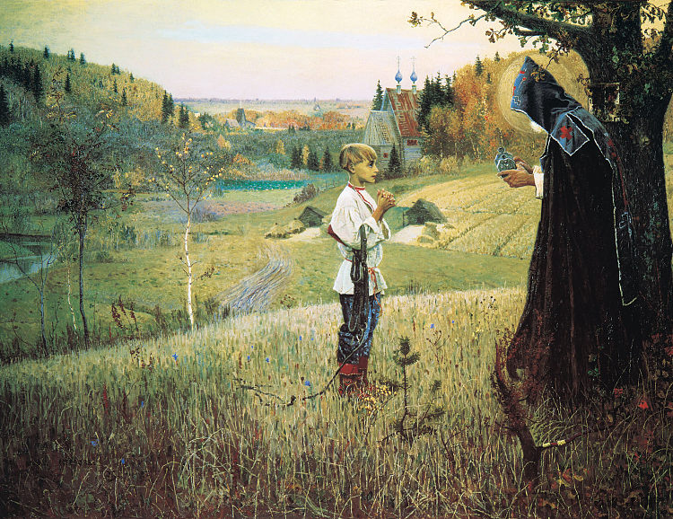 年轻的巴塞洛缪的愿景 The Vision of the Young Bartholomew (1890)，米哈伊尔·涅斯捷罗夫