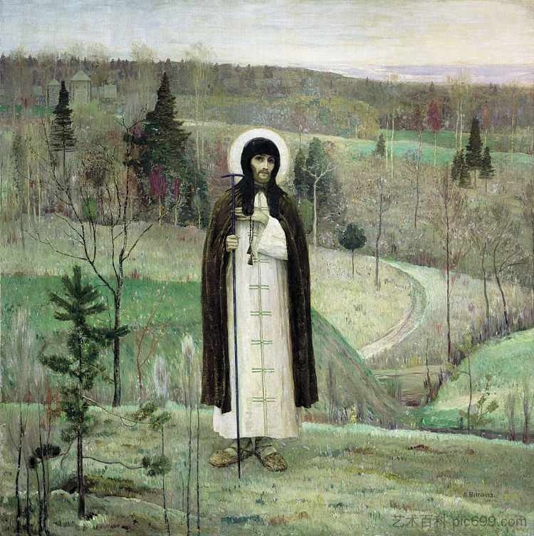 尊贵的拉多涅日的谢尔盖 Venerable Sergius of Radonezh (1899)，米哈伊尔·涅斯捷罗夫