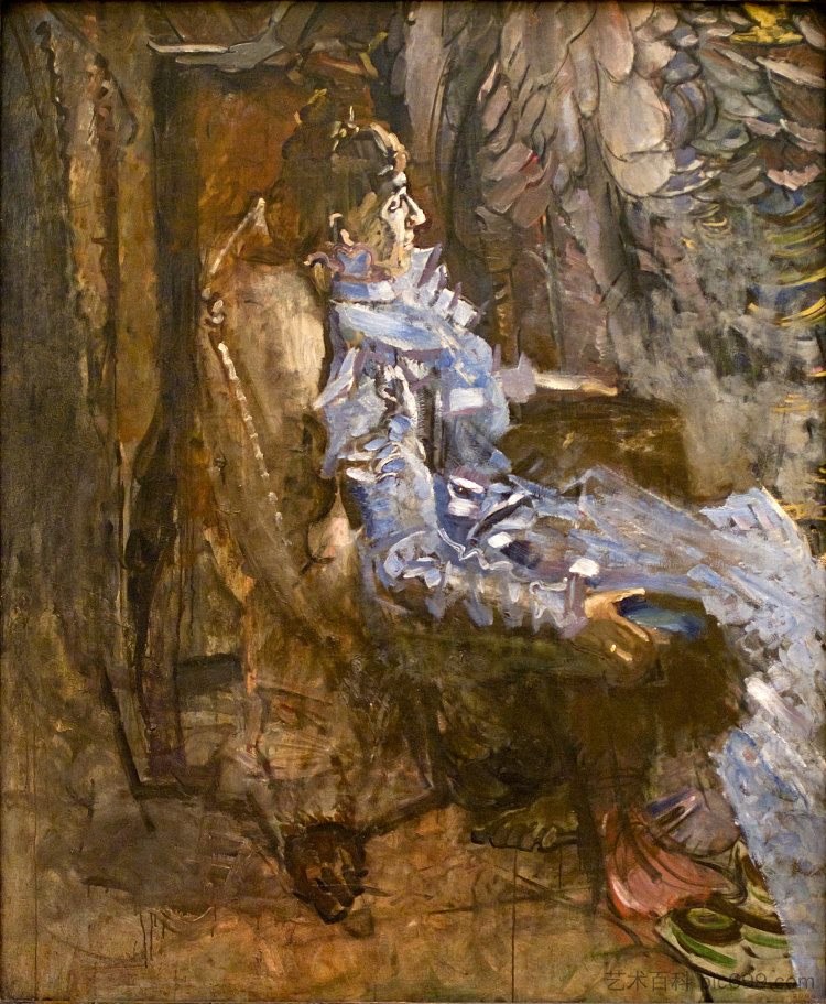 丁香色的女士(娜杰日达·扎贝拉的肖像) A Lady in Lilac (Portrait of Nadezhda Zabela) (c.1901; Russian Federation ),米哈伊尔·弗贝鲁尔