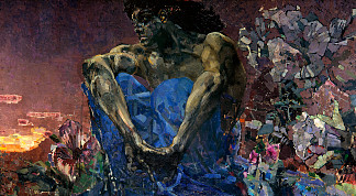 坐着的恶魔 Seated Demon (1890; Moscow,Russian Federation                     )，米哈伊尔·弗贝鲁尔