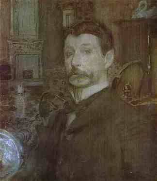 自画像 Self Portrait (1905; Moscow,Russian Federation                     )，米哈伊尔·弗贝鲁尔