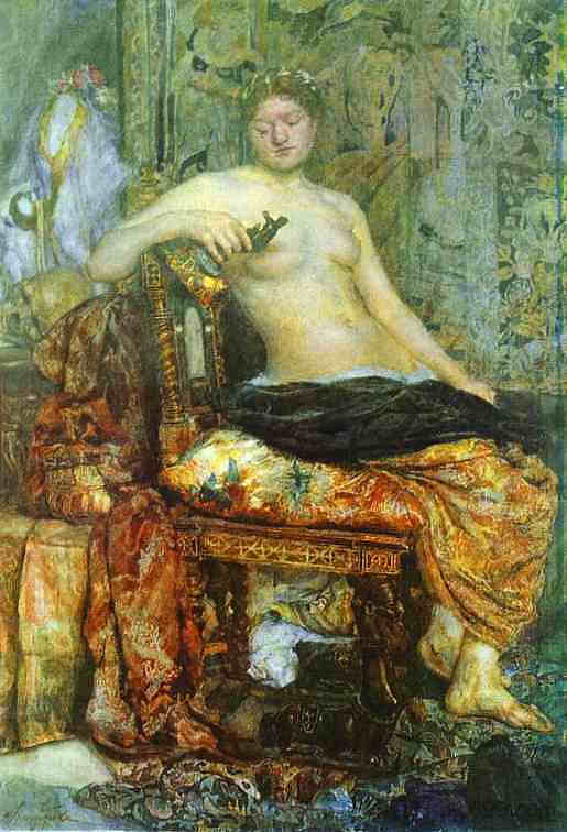 文艺复兴时期的保姆 Sitter in the Renaissance Setting (1883; Russian Federation  )，米哈伊尔·弗贝鲁尔