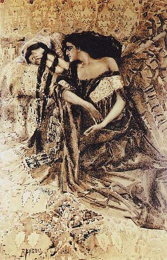 塔玛拉与恶魔 Tamara and Demon (1891; Russian Federation  )，米哈伊尔·弗贝鲁尔