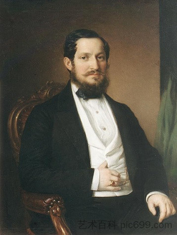 亚诺斯·马塔的肖像 Portrait of János Matta (1860),詹姆斯·威尔逊·卡迈克尔