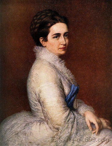 伊什特万·比托夫人的肖像 Portrait of Mrs. István Bittó (1874),詹姆斯·威尔逊·卡迈克尔