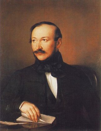 诗人米哈伊·弗洛斯马蒂的肖像 Portrait of Poet Mihály Vörösmarty (1836)，詹姆斯·威尔逊·卡迈克尔