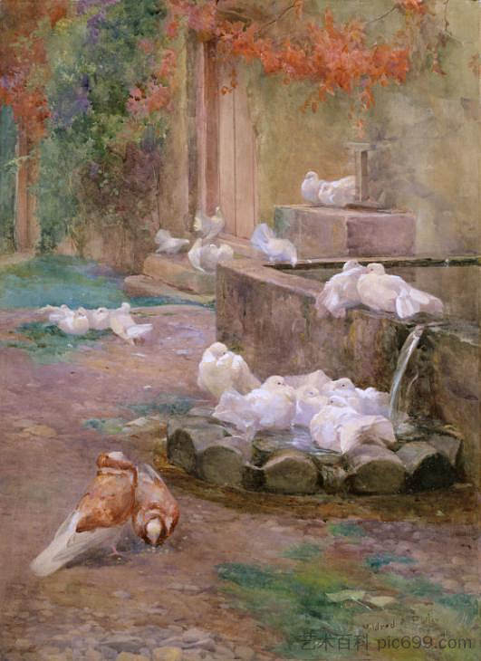 早晨沐浴 Morning Bath (1896)，米尔德里德·阿内·巴特勒