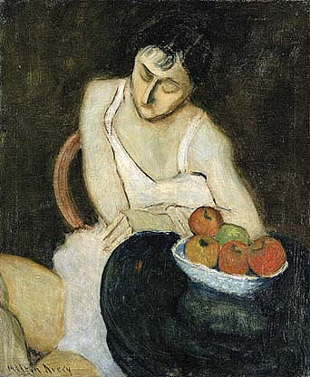 莎莉·艾弗里与静物 Sally Avery with Still Life (1926)，米尔顿·埃弗里