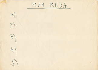工作计划 Work Plan (1974)，姆拉登·斯蒂利诺维奇