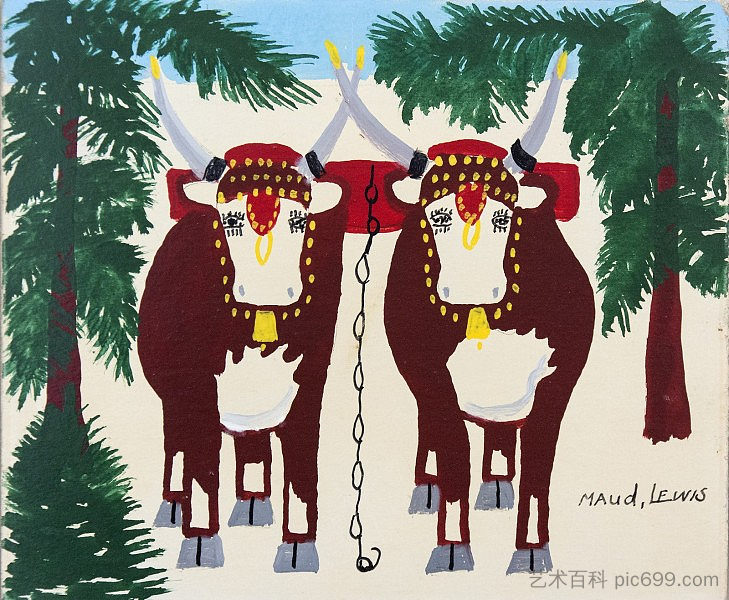 冬天的牛 Oxen in Winter，莫德·刘易斯