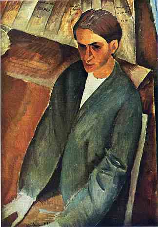 安德烈·萨尔蒙的肖像 Portrait of Andre Salmon (1912)，莫依斯·基思林