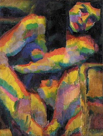 同色裸体 Synchromist Nude (1913)，摩根·拉塞尔