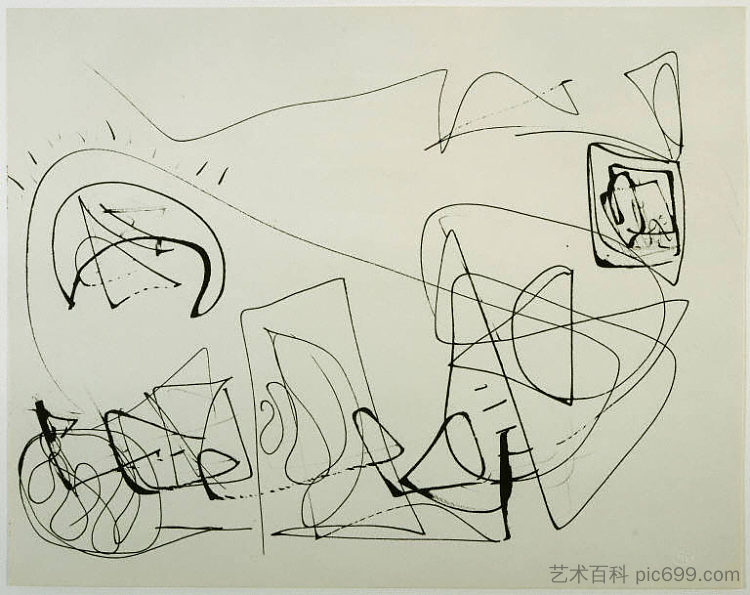 图纸 [D182] Drawing [D182] (1950)，莫里斯·刘易斯