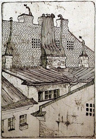 屋顶 Rooftops (1901)，莫斯塔拉夫·多布尔日茨基