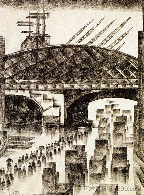 伦敦街头 Street in London (1915),莫斯塔拉夫·多布尔日茨基