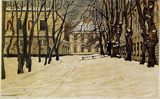 沙皇塞洛的冬天 Winter in Tsarskoye Selo (1904;  Saint Petersburg,Russian Federation                     )，莫斯塔拉夫·多布尔日茨基