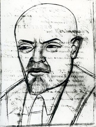 弗拉基米尔·列宁的肖像 Portrait of Vladimir Lenin (1919; Ukraine                     )，米哈伊罗博伊丘克