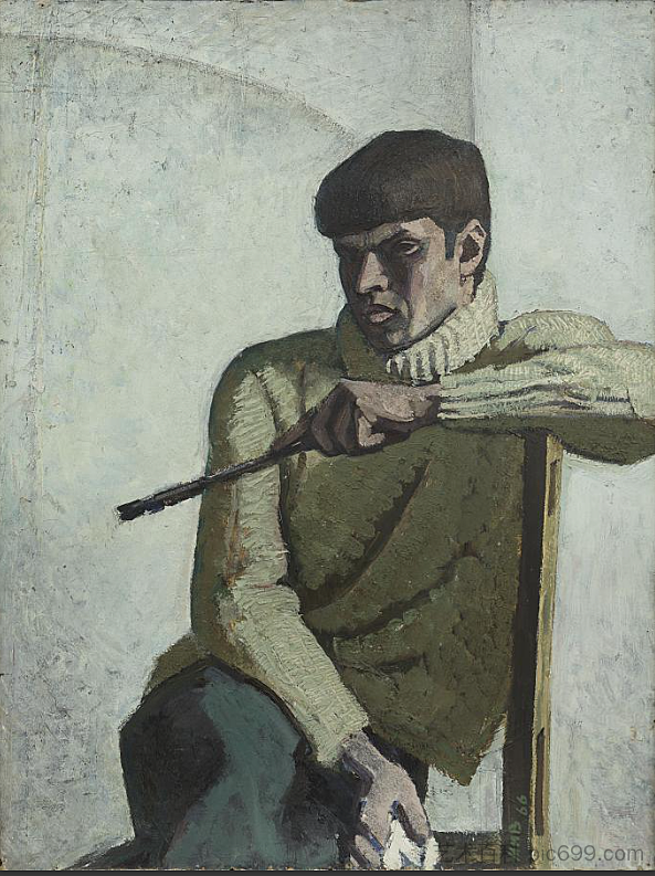 用画笔自画像 Self-portrait with a brush (1966)，米哈伊洛·万施泰因