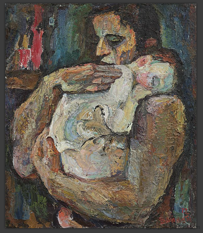 与儿子的自画像 Self-portrait With Son (1972)，米哈伊洛·万施泰因