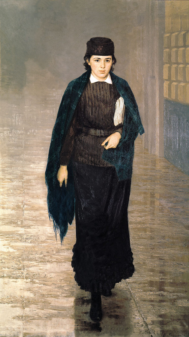 女学生 Girl student (1880)，米科拉雅罗申科