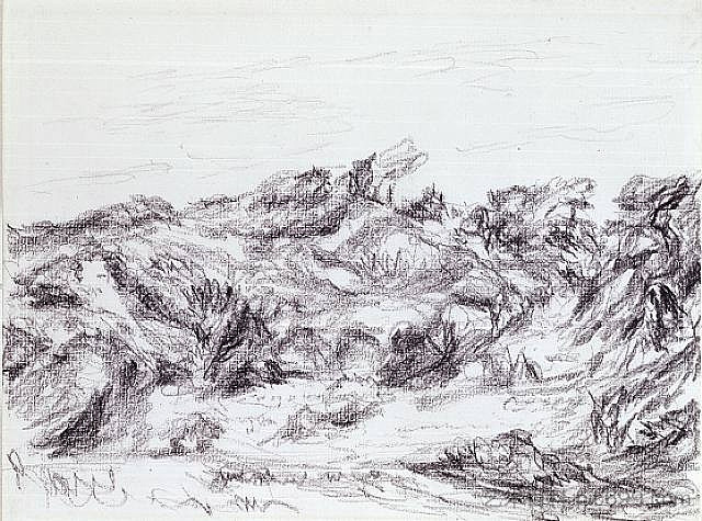 无题（尖刷的沙丘） Untitled (Dunes with peaked brush) (1953)，迈伦·S·斯托特