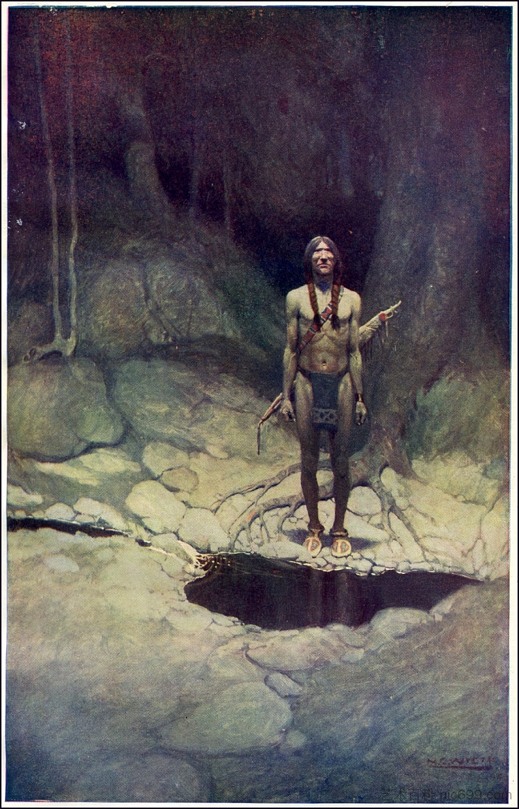 美洲原住民的绘画 Painting of Native American (1907)，纽威·康瓦斯·魏斯