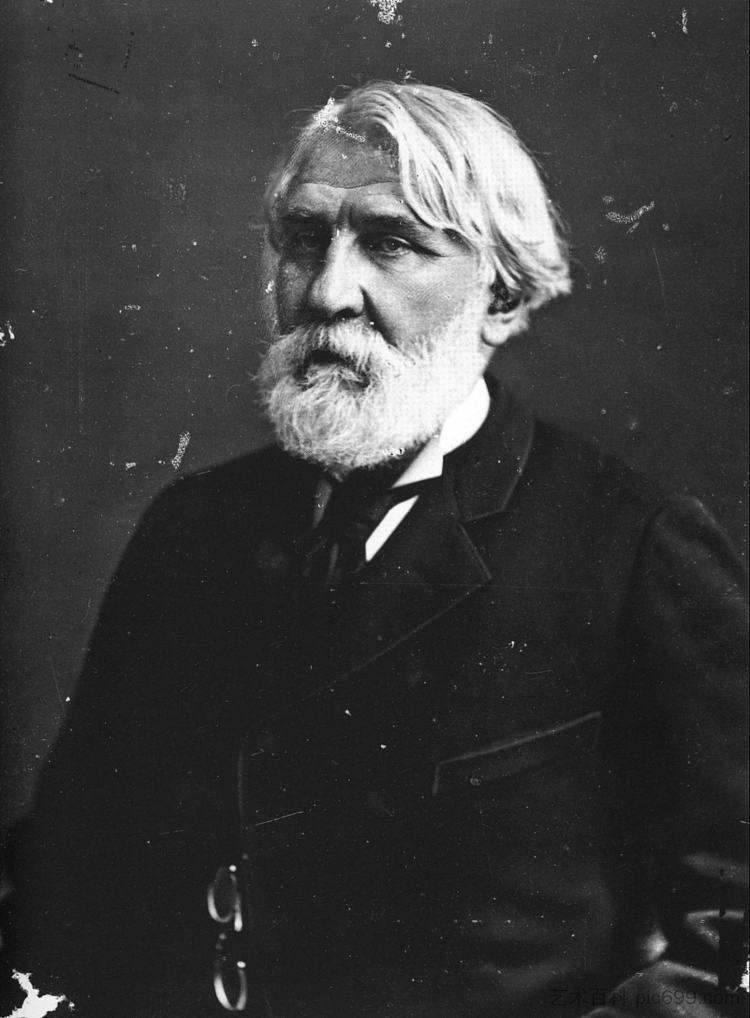 伊万·图尔格涅夫 Ivan Tourgueniev (c.1870 - c.1883)，菲利克斯·纳达尔