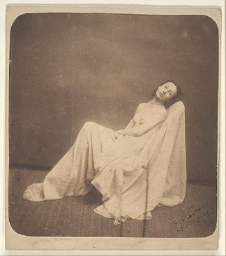 坐式模型，部分垂下 Seated Model, Partially Draped (c.1856 – c.1859)，菲利克斯·纳达尔