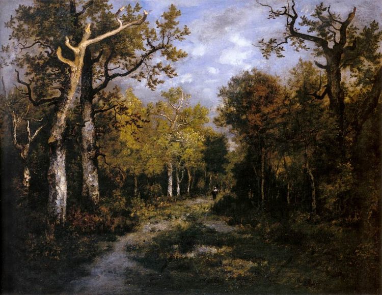 枫丹白露的森林 The Forest in Fontainebleau (1867)，纳尔西斯·维尔日勒·迪亚