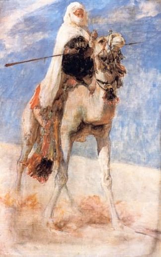 梅哈里的骑手 Rider In Mehari (c.1887)，纳斯尔丁·迪内特