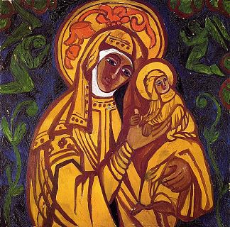 处女和孩子 Virgin and child (1911)，冈察洛娃