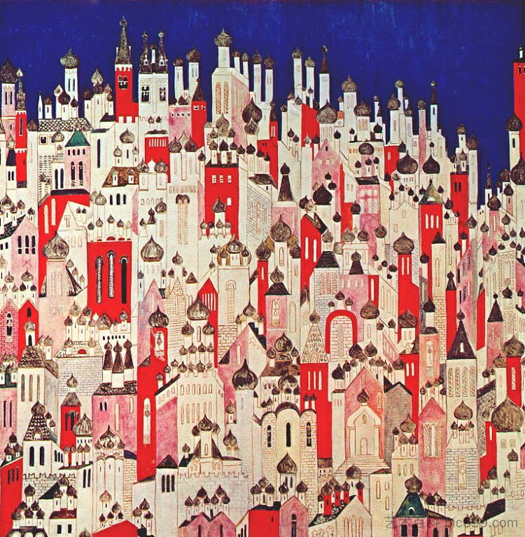 最终背布设计 Design for final backcloth (1926),冈察洛娃