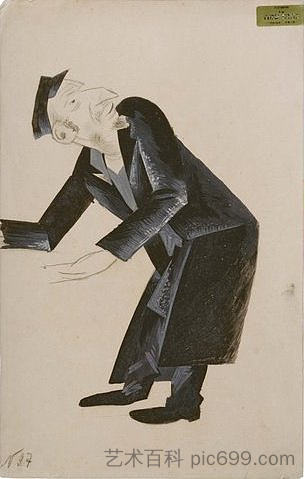 “迪布克”服装设计，哈比玛剧院，莫斯科 Costume design for "The Dybbuk", Habimah Theater, Moscow (1922)，内森·奥尔特曼