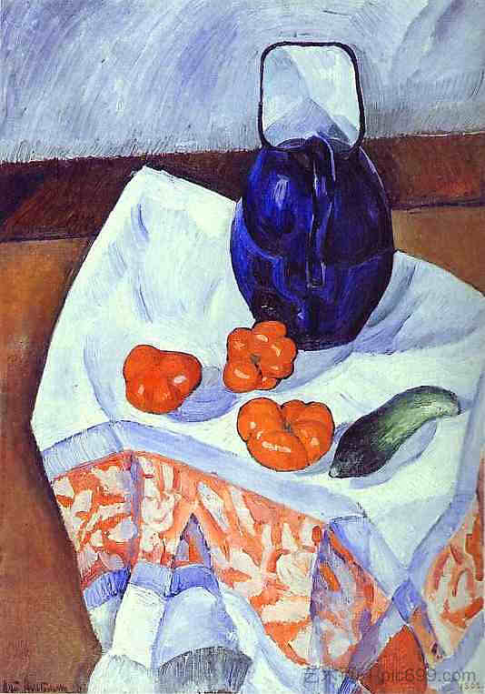 水壶和西红柿 Jug and Tomatoes (1912)，内森·奥尔特曼