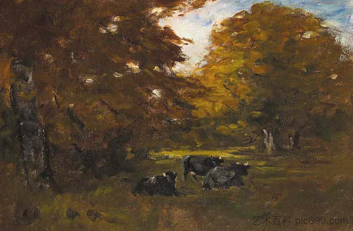 树影中的奶牛 COWS IN TREE SHADOWS，纳撒尼尔磨练年轻人