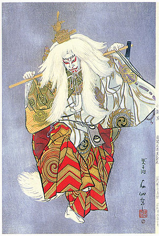 花柳十介 饰 小花字的狐狸精 Hanayagi Jusuke as the Fox Spirit in Kokaji (1954)，名取俊泉