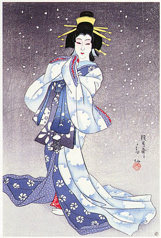 大谷智右卫门 饰 雪之精灵 Otani Tomoemon as the Spirit of Snow (1951)，名取俊泉