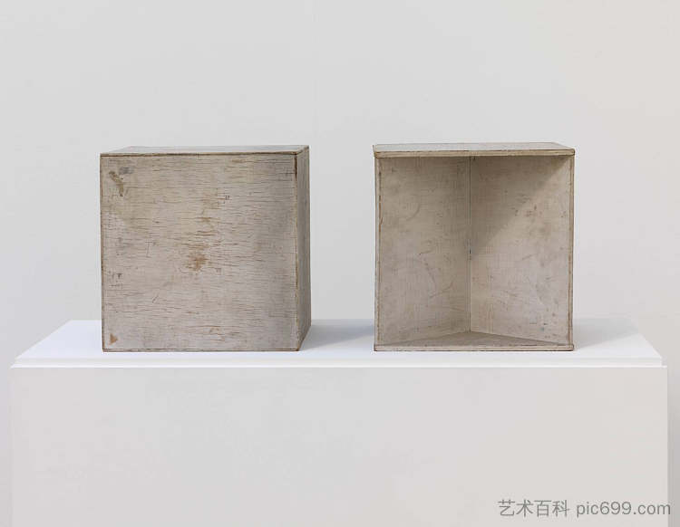 两个立方体（演示立体法） Two Cubes (Demonstrating the Stereometric Method) (1930)，瑙姆·加博