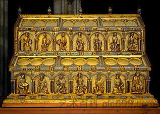 所罗门一侧的三圣王神殿 Shrine of the Three Holy Kings, Solomon Side (c.1200),凡尔登的尼古拉斯