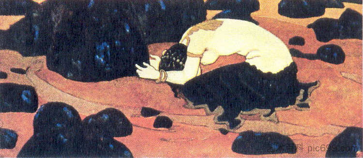 Devassari Abuntu变成石头 Devassari Abuntu turns into stone (1906),尼古拉斯·罗瑞奇
