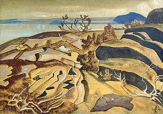 卡累利阿景观 Karelian landscape (1919)，尼古拉斯·罗瑞奇