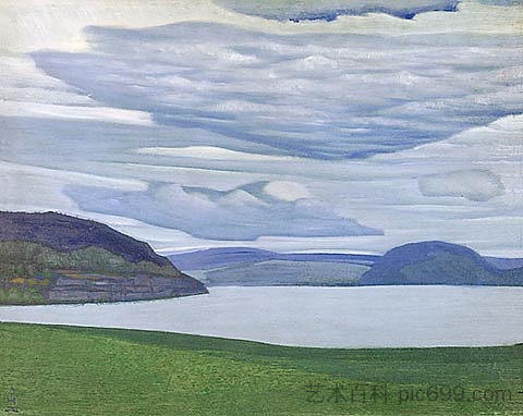 卡累利阿景观 Karelian landscape (c.1917)，尼古拉斯·罗瑞奇