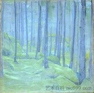 森林中的薄雾 Mist in the forest (1907)，尼古拉斯·罗瑞奇