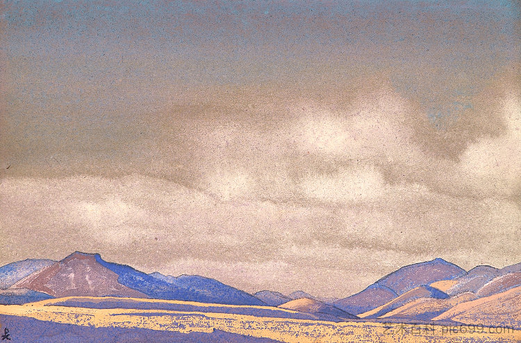 蒙古。察哈尔山。 Mongolia. Chakhar hills. (1936)，尼古拉斯·罗瑞奇