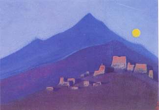 山上修道院的月亮 Moon over monastery in mountains，尼古拉斯·罗瑞奇